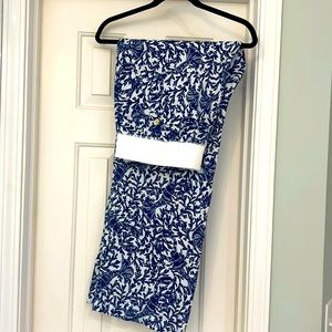 Lilly Pulitzer beach palazzo pants, size XL!  Print -oyster bay navy krillin it